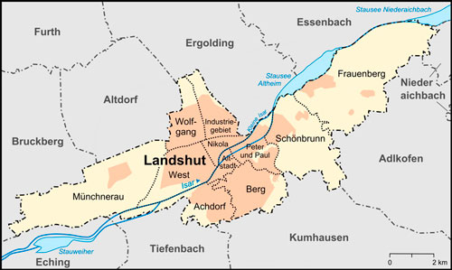 Карта Ландсхута